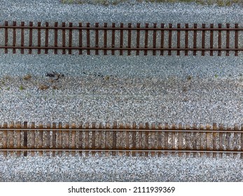 Pair Of Horizontal Empty Train Tracks￼