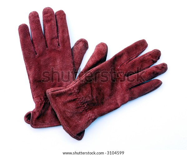 ladies red leather gloves