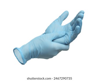 Pair of medical gloves isolated on white