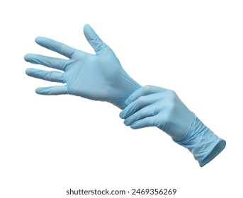 Pair of medical gloves isolated on white