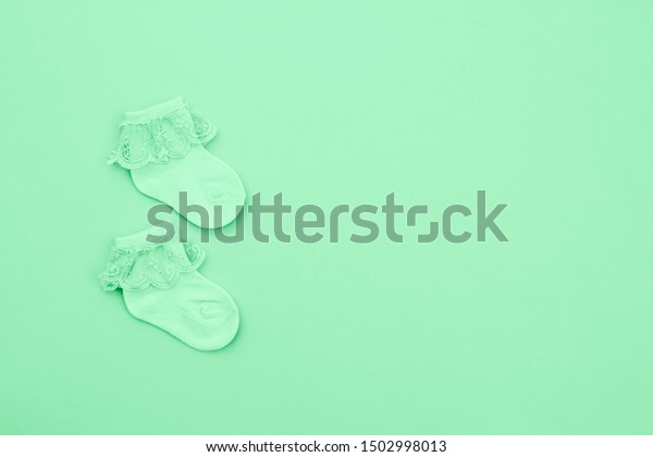 mint green baby socks