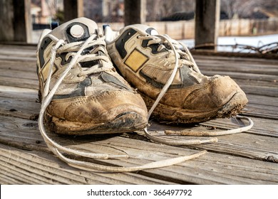 Dirty Running Shoe High Res Stock 