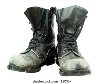 worn military boots