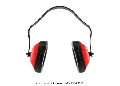 Pair of orange ear defenders - Powered by Shutterstock