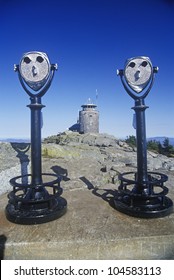 Pair of pay per view binoculars at rest stop in Mt. Washington, NH