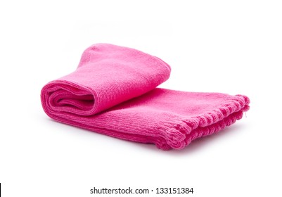 pair of pink socks isolated on white background