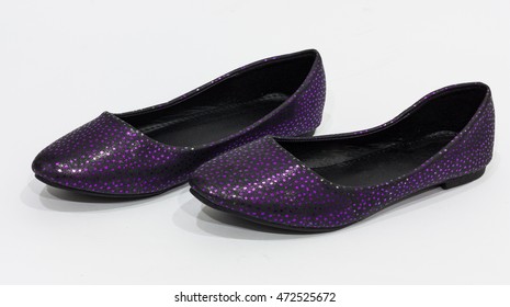 Pair Purple Flat Shoes On Plain Stock Photo 472525672 | Shutterstock