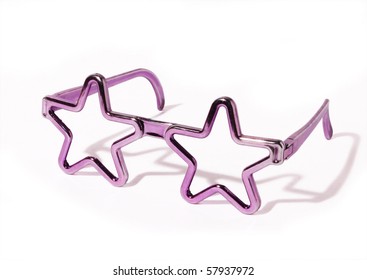 A Pair Of Purple Star Glasses Isolated On A White Background