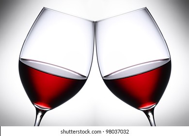 A Pair Of Red Wine Glasses