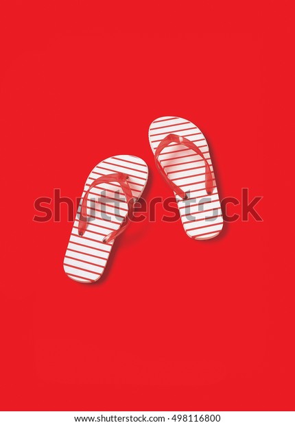 kids red flip flops
