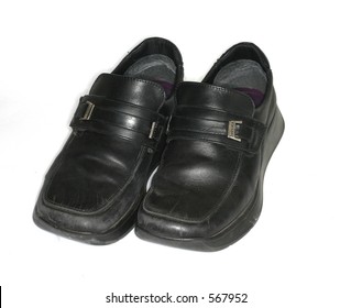 Black School Shoes Pair Isolated On Stock Photo (Edit Now) 1587322789