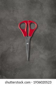 Pair Of Scissors Mockup Isolated On Concrete Background 