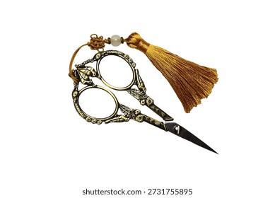 A pair of scissors resting on a table.