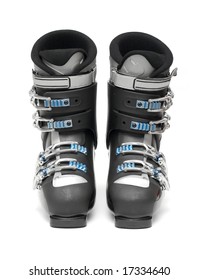 A Pair Of Ski Boots Isolated On White