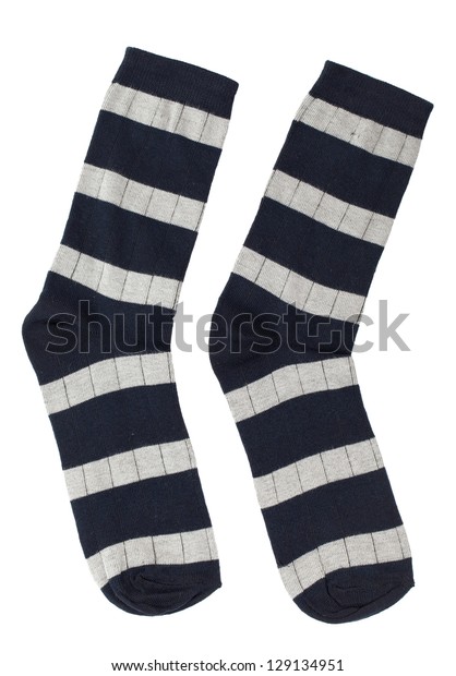 Pair Socks Isolated On White Background Stock Photo (Edit Now) 129134951