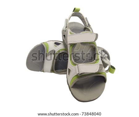 Pair of sport sandals isolated on white background