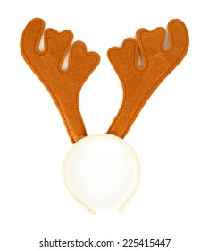 Pair Of Toy Reindeer Horns Isolated On White