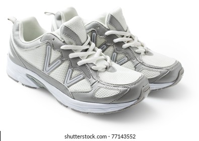 Pair Of Trainer Isolated In White Background.