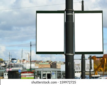 Pair Of Two Empty Street Billboards