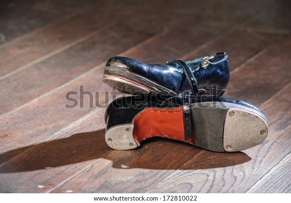 Pair Used Dancers Tap Shoes Stock Photo 