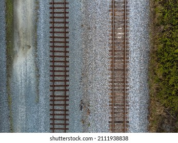 Pair Of Vertical Empty Train Tracks￼