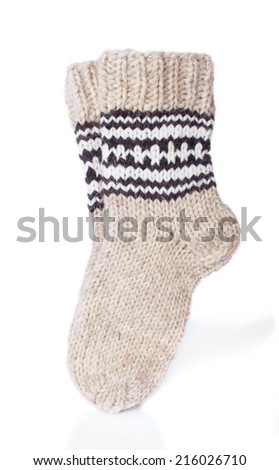 Pair of Warm Winter Socks, Isolated on White