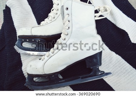 Pair of White Ice Skates
