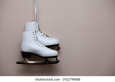 Pair white ice skates