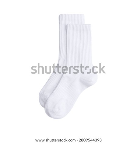Pair of white ribbed crew socks