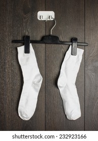 Pair Of White Socks On The Hanger