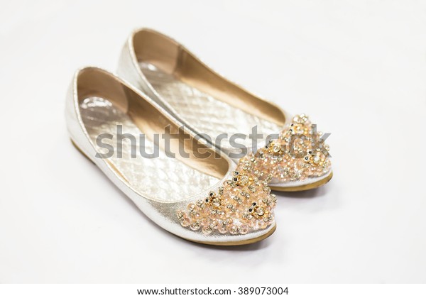 Pair Woman Shoes Decorate Jewel On Stock Photo Edit Now 389073004