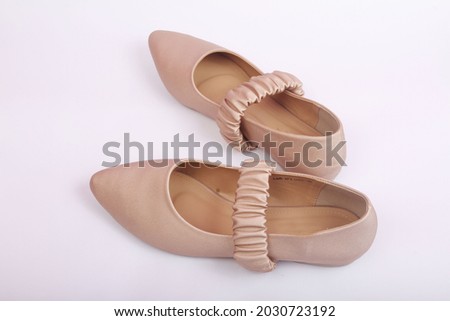 a pair of women's shoes on a white background