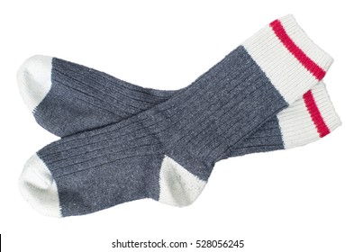 Pair Of Wool Socks Isolated On White Background