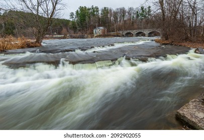 Pakenham Bridge And Cascades Mississippi Mills Ontario Canada In Winter