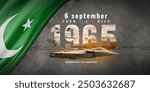 Pakistan defense day. 6 September 1965. defense day of Pakistan banner and poster with Pakistan flag. best for use as a web design post and commercial uses. Pakistan flag, defense day, Background.