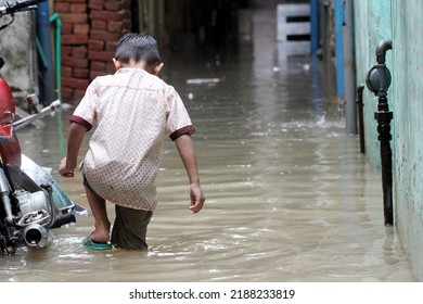Pakistan Flood stock image 2022. A flood in a city and streets. Pakistan Flood 2022 stock image. Flood in Pakistan 2022 image. - Shutterstock ID 2188233819