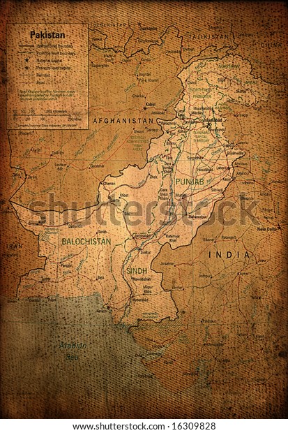 Pakistan Map On Vintage Paper Stock Photo (Edit Now) 16309828