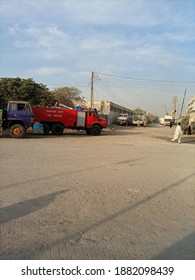 The Pakistan Navy Fire Brigade Truck In West Wharf - Karachi Sindh - Dec 2020