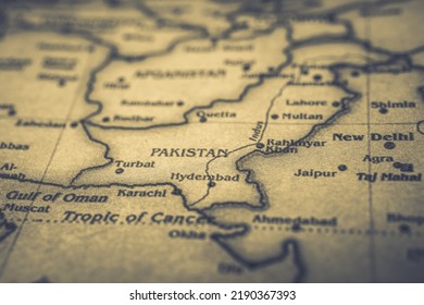 Pakistan on the map background - Shutterstock ID 2190367393