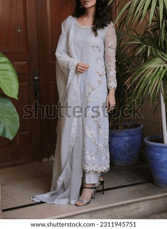 Pakistan pretty girl wearing white desi kameez shalwar