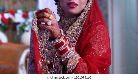 Pakistani Indian bridal getting ready her wedding day 
Karachi, Pakistan, 01 August 2020