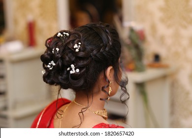 37 Bun Hairstyles For Indian Weddings Hairstyles Images, Stock Photos &  Vectors | Shutterstock