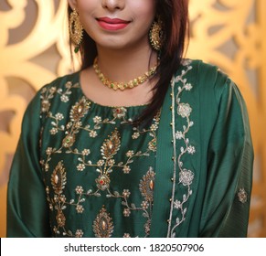 Pakistani Indian Bridesmaid Showing Wedding Dress 
Karachi, Pakistan 01, August 2020