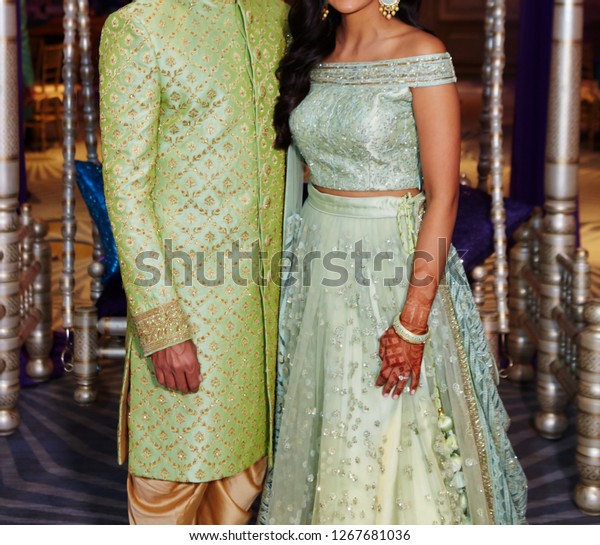 Pakistani Indian Couple Wearing Wedding Dress Stock Photo Edit