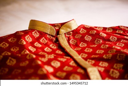 Pakistani Indian Groom Wedding Red Kurta Sherwani Dress