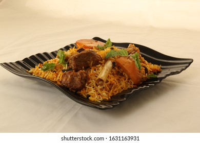 Pakistani Indian Mutton Biryani Rice Plate Potato Biryani