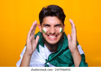 Pakistani, Indian, South Asian Cricket Fan Celebrating Victory Or Showing Excitement For Cricket