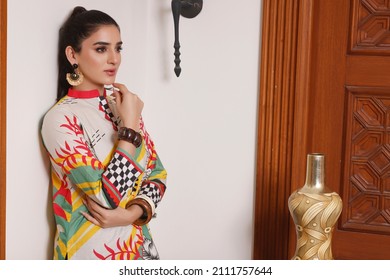 Pakistani Model Wearing Traditional Dress Shalwar Stock Photo (Edit Now ...