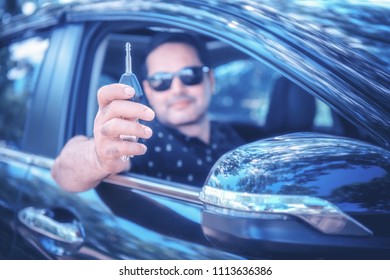 Pakistani Muslim Man Sit Car Showing Stock Photo 1113636386 | Shutterstock