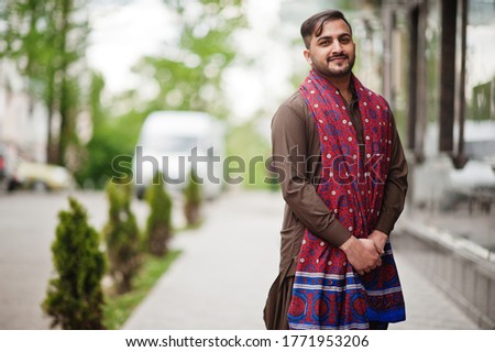 Pakistani pathan man wear traditional clothes. 